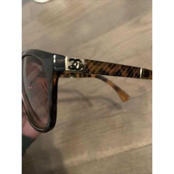 Chanel Authentic 5225Q Vintage Brown Tortoise Cat Eye Sunglasses Italy #56 - Picture 4 of 7